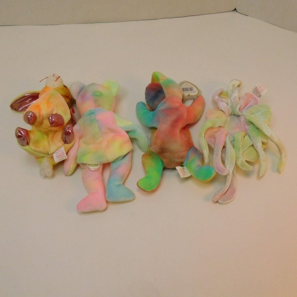 Lot of 4 Tie-Dye Ty PLush Rabbit, B.B.Bear,  Sammy, Goochy. - Picture 3 of 9